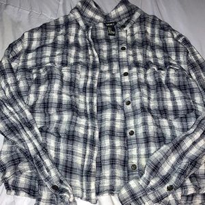 Forever 21 black and white plaid shirt